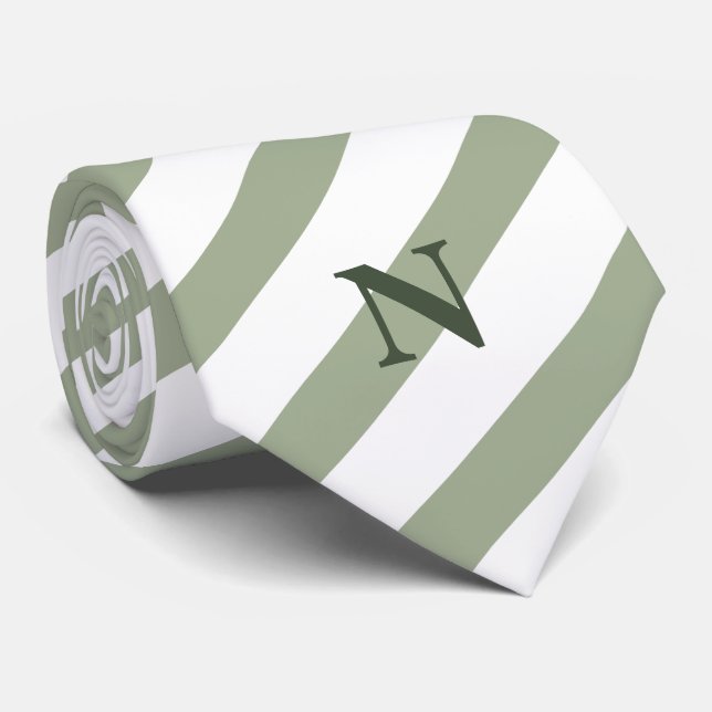 delikat sage rand grönt monogram slips (Rullad)