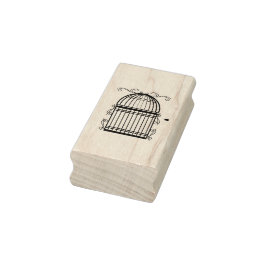 Delikat Scrolled Birdcage Art Frimärke Stämpel