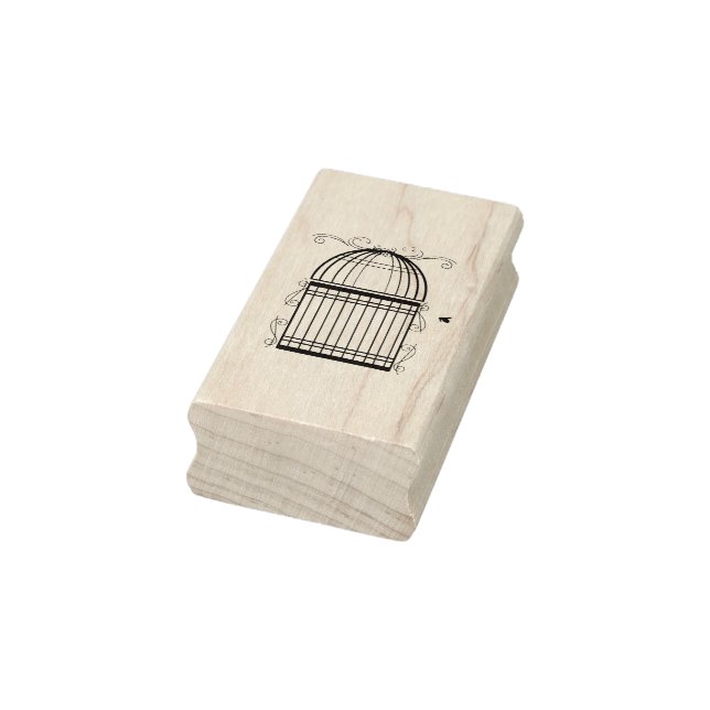 Delikat Scrolled Birdcage Art Frimärke Stämpel (Stämpel)