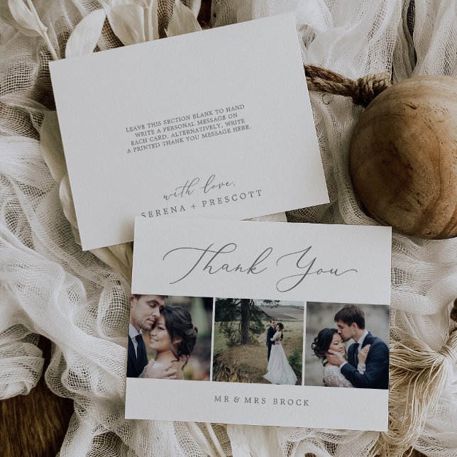 Delikat Silver 3-fotoutskrivbart tackkort Inbjudningar (Skapare uppladdad)