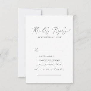 Delikat Silver Calligraphy Sång Request OSA kort