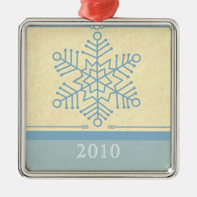Delikat snöflingor Premium Square Ornament (Framsidan)