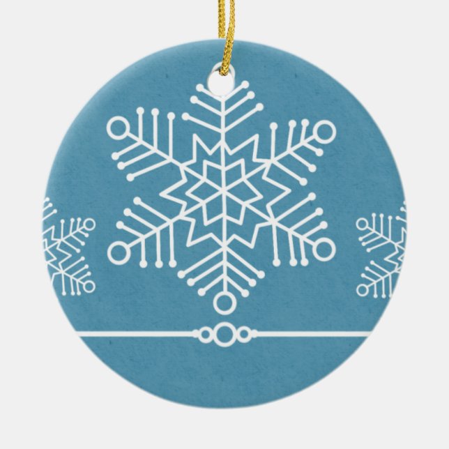 Delikat Snöflingor Round Ornament (Framsidan)