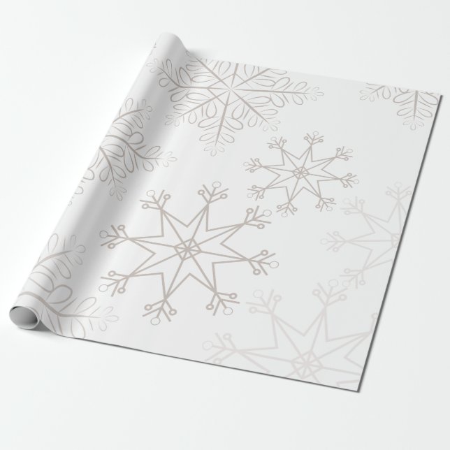 Delikat Snöflingor White-jul Presentpapper (Utrullad)