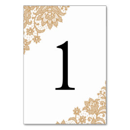 Delikat Snöre Black och Guld Script Bröllop Bordsnummer