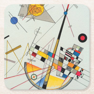 Delikat spänning av Wassily Kandinsky Underlägg Papper Kvadrat