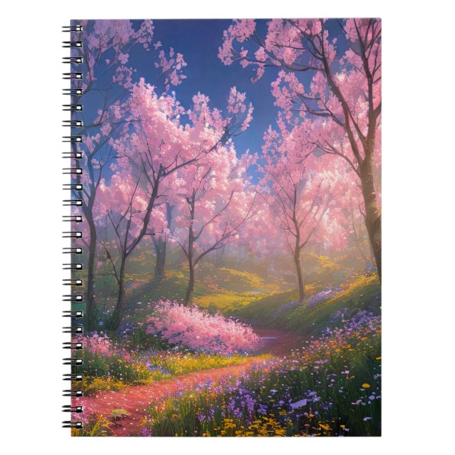 Delikat Splendor of a Cherry Blommar Anteckningsbok (Framsidan)