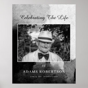 Delikat välkomstfoto för svart och vit blomma poster