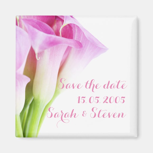Delikat Vår Rosa Calla Magnet (Framsidan)