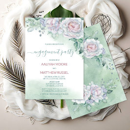 Delikat Watercolor Ro Förlovningsfest Inbjudningar