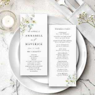 Delikat WildblomModern Boho Bröllop Ceremony Program