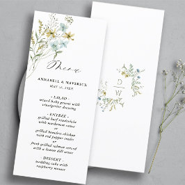 Delikat WildblomModern Boho Bröllop Meny