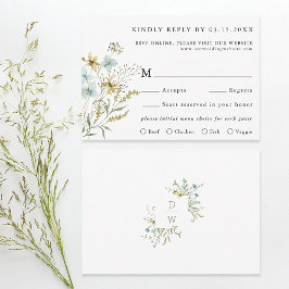 Delikat WildblomModern Boho Bröllop OSA Kort