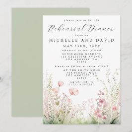 Delikat Wildblomsrepetitionsmiddag Inbjudningar