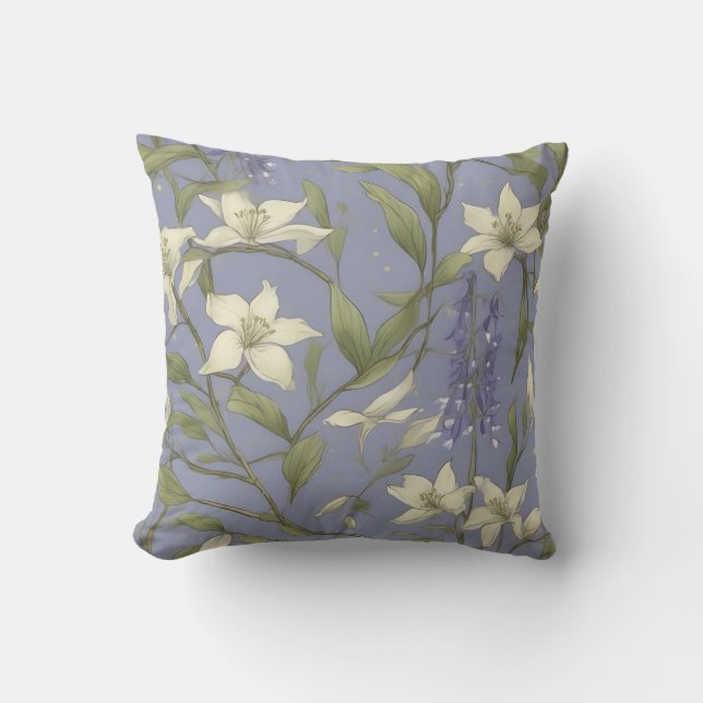 Delikat Willow Grenar och blommor Kudde (Framsida)