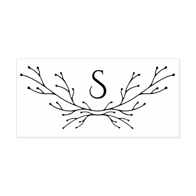 Delikat Winter Grenar Monogram Stämpel (Tryck)