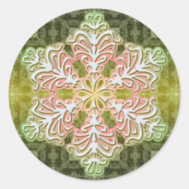 Delikat Winter Ice Crystal Snowflake Sticker Runt Klistermärke
