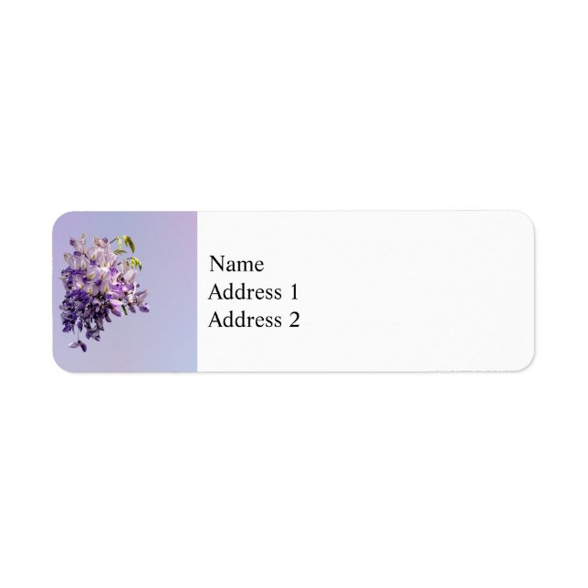 Delikat Wisteria Returadress Etikett (Framsidan)