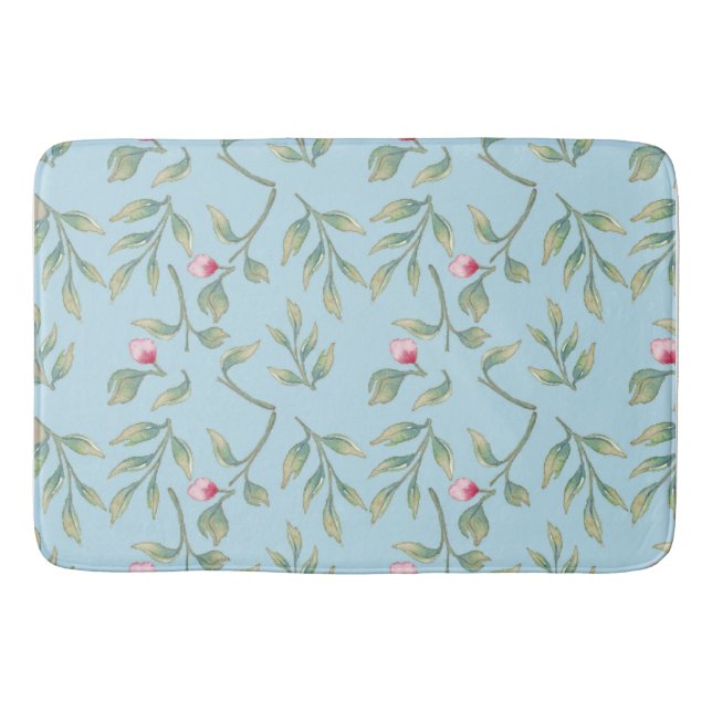 Delikata Blommigtar Spun Sugar Blommigt Bath Mat Badrumsmatta (Framsidan)