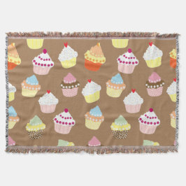 Delikata dekorerade Muffinsar på födelsedagen Filt