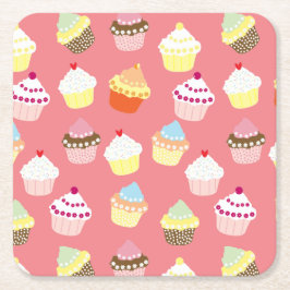 Delikata dekorerade Muffinsar på födelsedagen Underlägg Papper