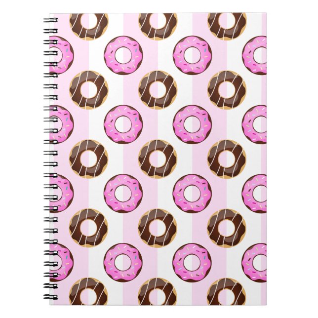 Delikata Donuts Rosa Rand Mönster-anteckningsbok Anteckningsbok (Framsidan)