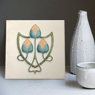 Delikata Flowers Jugendstill Art nouveau England Kakelplatta