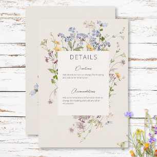 Delikata uppgifter om Boho Wildblommor Cream Bröll Tilläggskort