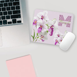 Delikata vita Orchids Monogram Mousepad Musmatta