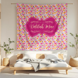 Delilah Mae Daety Rosa and Gult Tiny Blommigt Fleecefilt