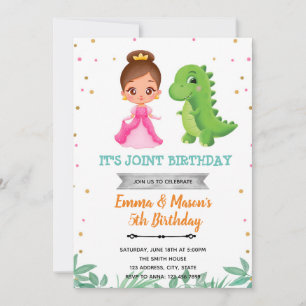 Delinbjudan till Dinosaur princess Tack Kort