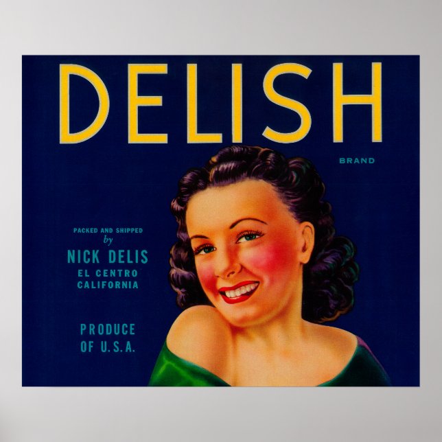 Delish Orange LabelEl Centro, CA Poster (Framsidan)