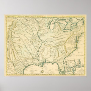 Delisle. Carte de la Louisiane…., Paris 1718 Poster