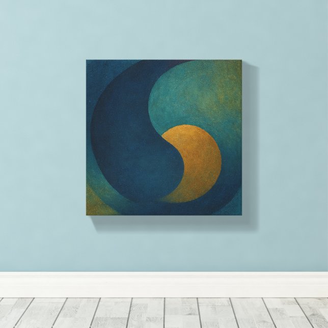 Deliver Calm: Seeds of Stillness Indigo & Ochre Canvastryck (Insitu (trägolv))