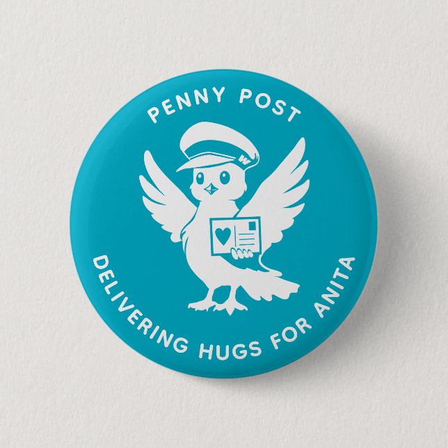 Delivering Hugs Penny Post Bird Knapp (Framsida)