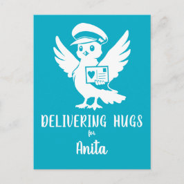 Delivering Hugs Penny Post Mascot Postcard Vykort