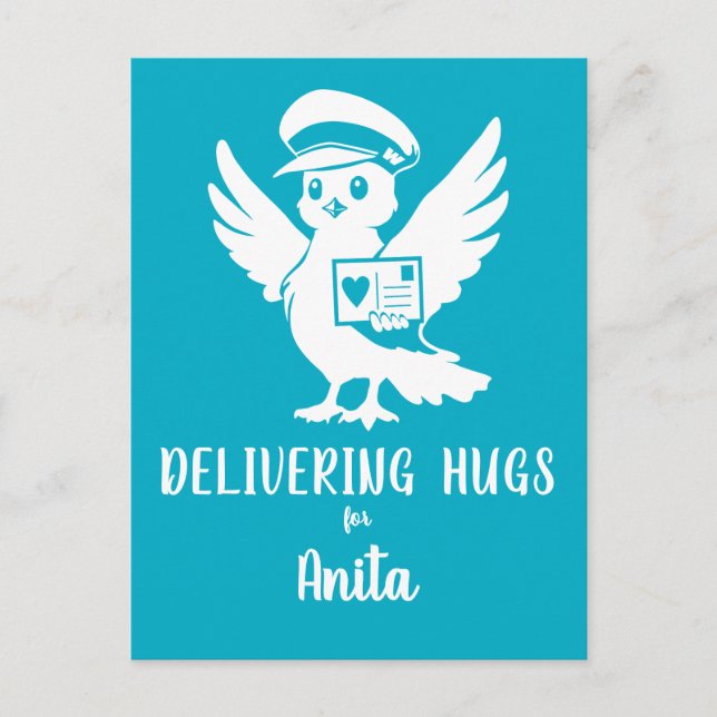 Delivering Hugs Penny Post Mascot Postcard Vykort (Framsida)
