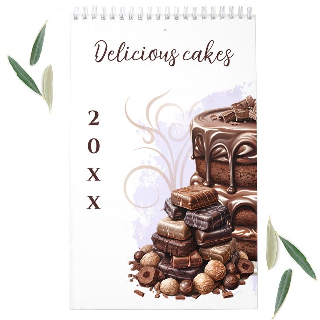 Delivery Cakes Watercolor Oblong Wall Calendar Kalender (Delicious Cakes Watercolor Oblong Wall Calendar)