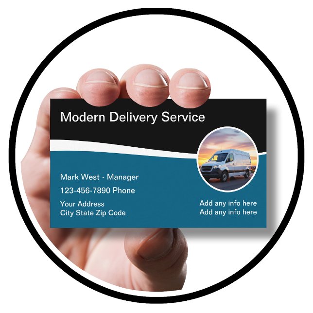 Delivery Courier Modern Simple Business Card Visitkort (Skapare uppladdad)
