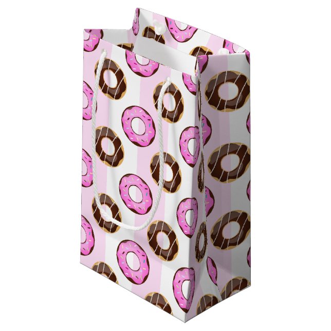 Delivery Donuts Rosa Rand Mönster Gift Bag (Framsidan Vinklad)
