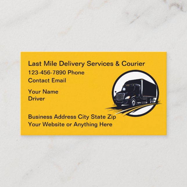Delivery Driver And Courier Business Cards Visitkort (Framsida)