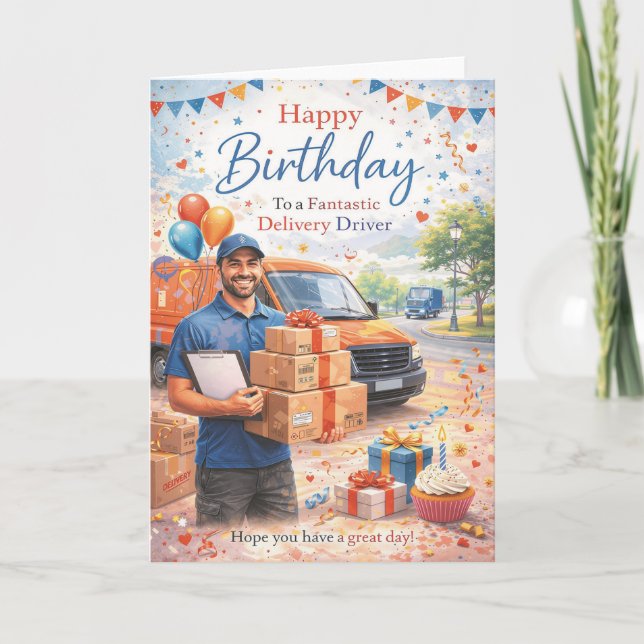Delivery Driver Birthday Card Kort (Framsida)