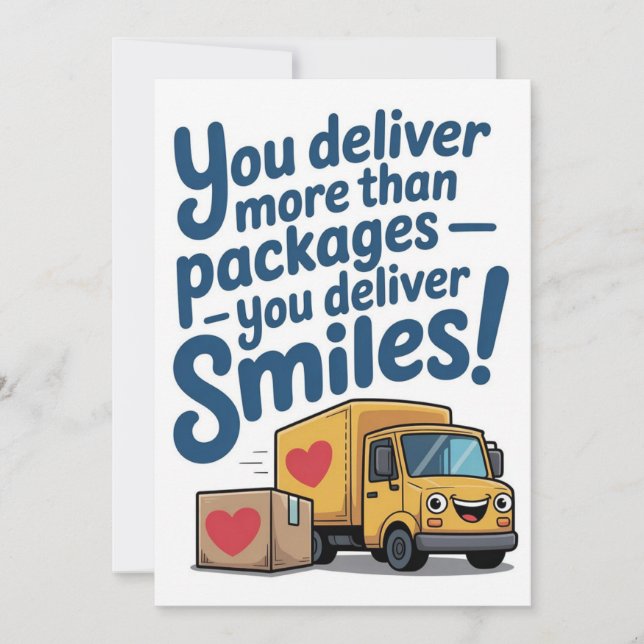 Delivery Driver Thank You Card Tack Kort (Framsida)