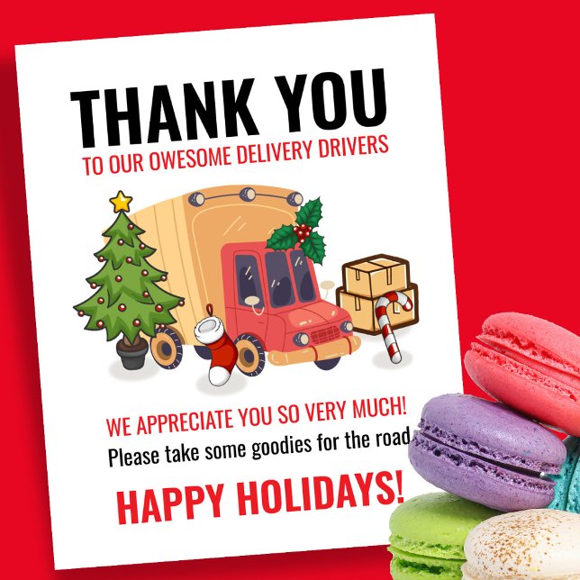 Delivery Driver Thank You Sign Poster (Skapare uppladdad)
