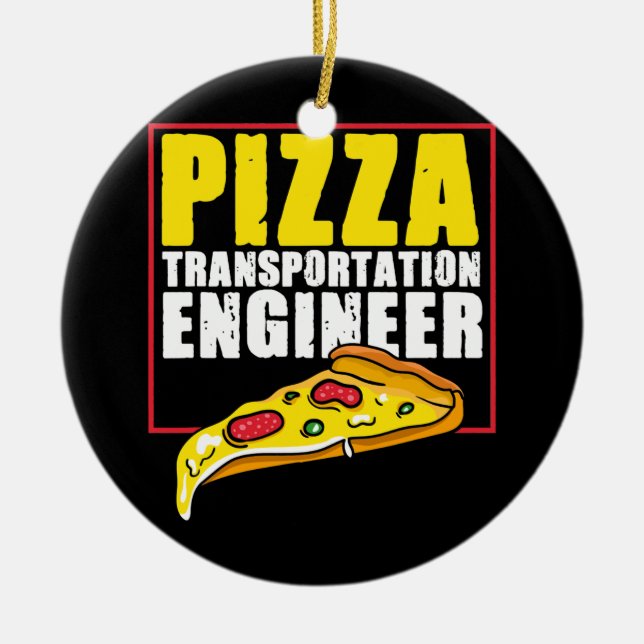 Delivery Guy Pizza Chef Julgransprydnad Keramik (Framsidan)