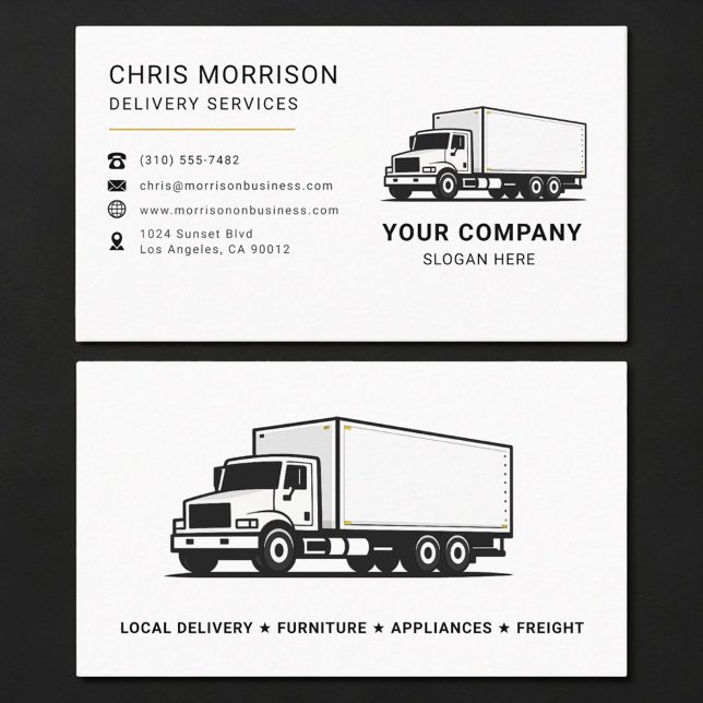 Delivery Services Truck  Visitkort (Skapare uppladdad)