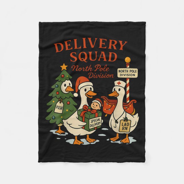 Delivery Squad Labor And Delivery Nurse Christmas  Fleecefilt (Framsidan)