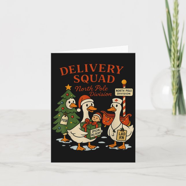 Delivery Squad Labor And Delivery Nurse Christmas  Kort (Framsida)