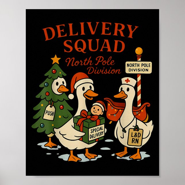 Delivery Squad Labor And Delivery Nurse Christmas  Poster (Framsidan)