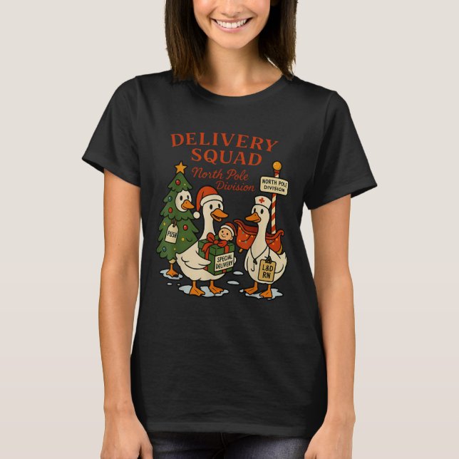 Delivery Squad Labor And Delivery Nurse Christmas  T Shirt (Framsida)